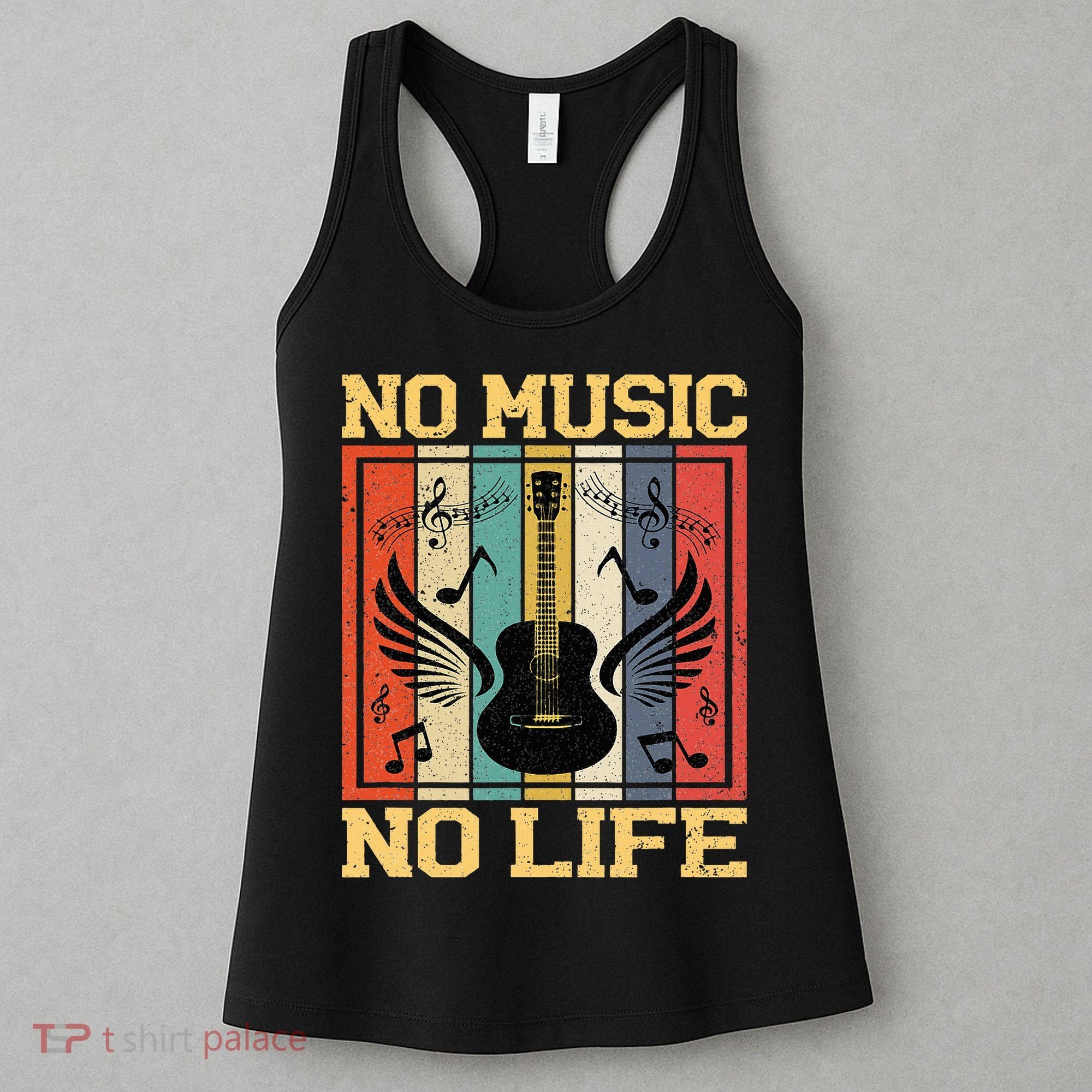 No Music No Life Musical Notes Musician Women's Tank Top