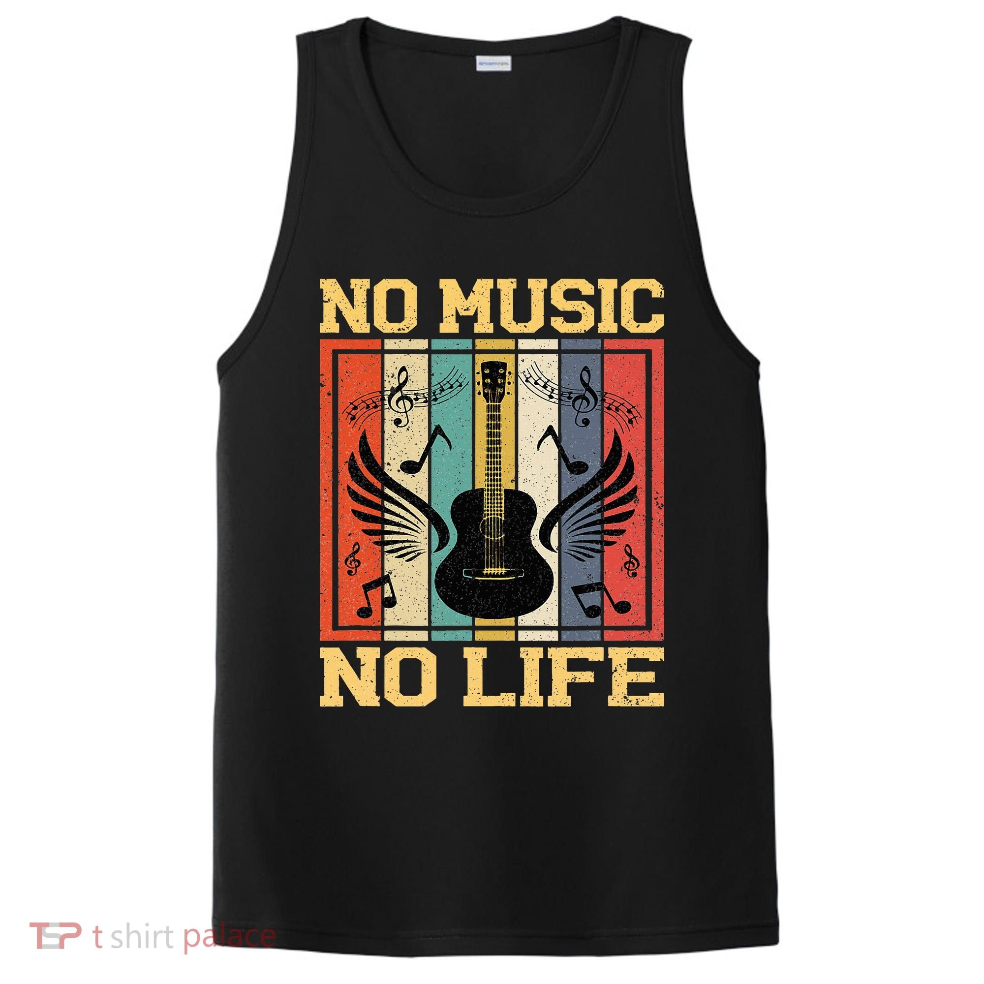 No Music No Life Musical Notes Musician PosiCharge Competitor Tank
