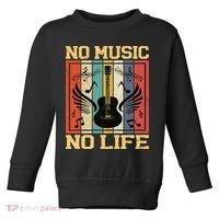 No Music No Life Musical Notes Musician Toddler Sweatshirt thumb 0
