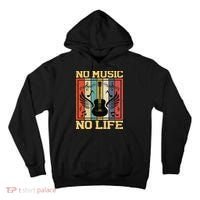 No Music No Life Musical Notes Musician Tall Hoodie thumb 0