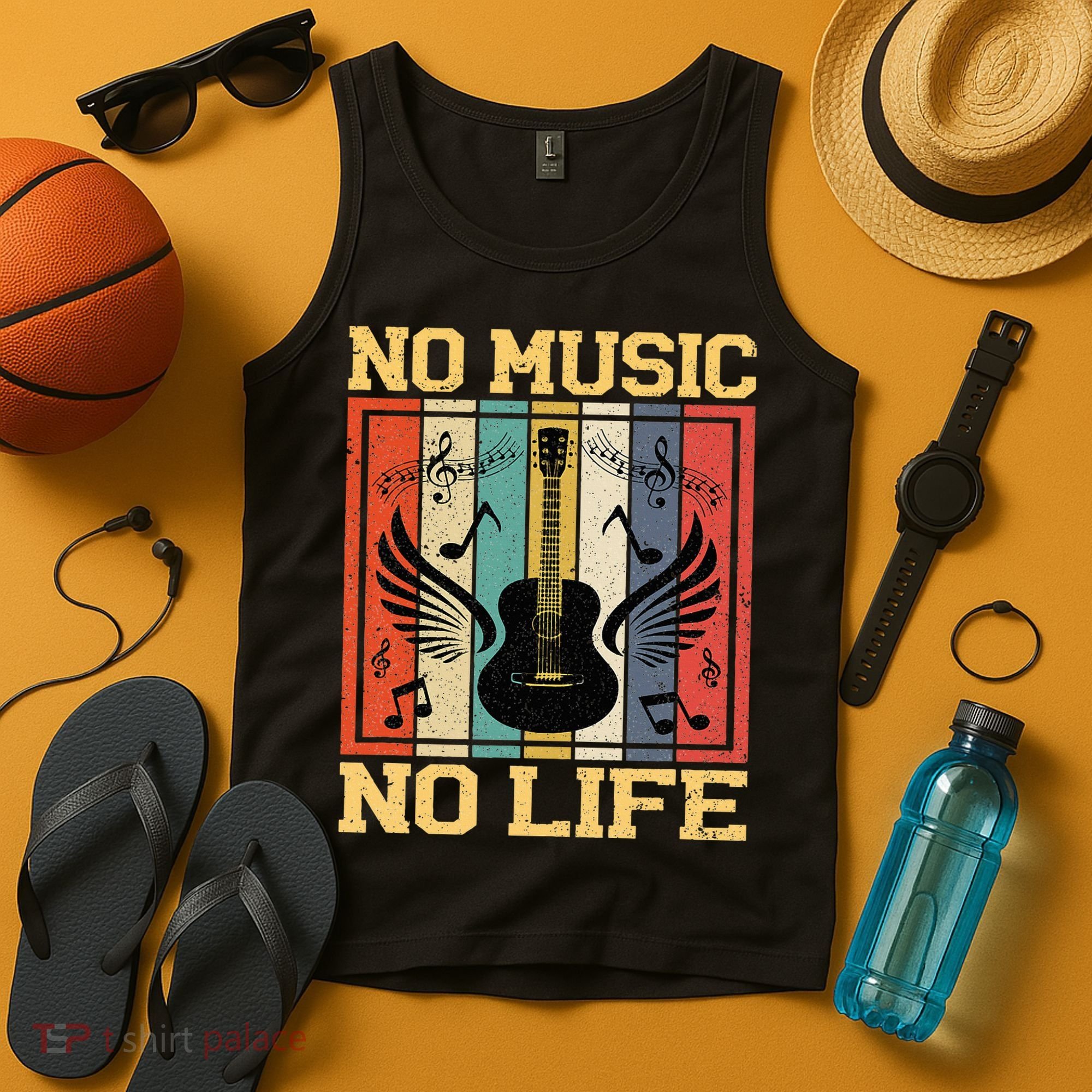 No Music No Life Musical Notes Musician Tank Top