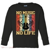 No Music No Life Musical Notes Musician Toddler Long Sleeve Shirt thumb 0