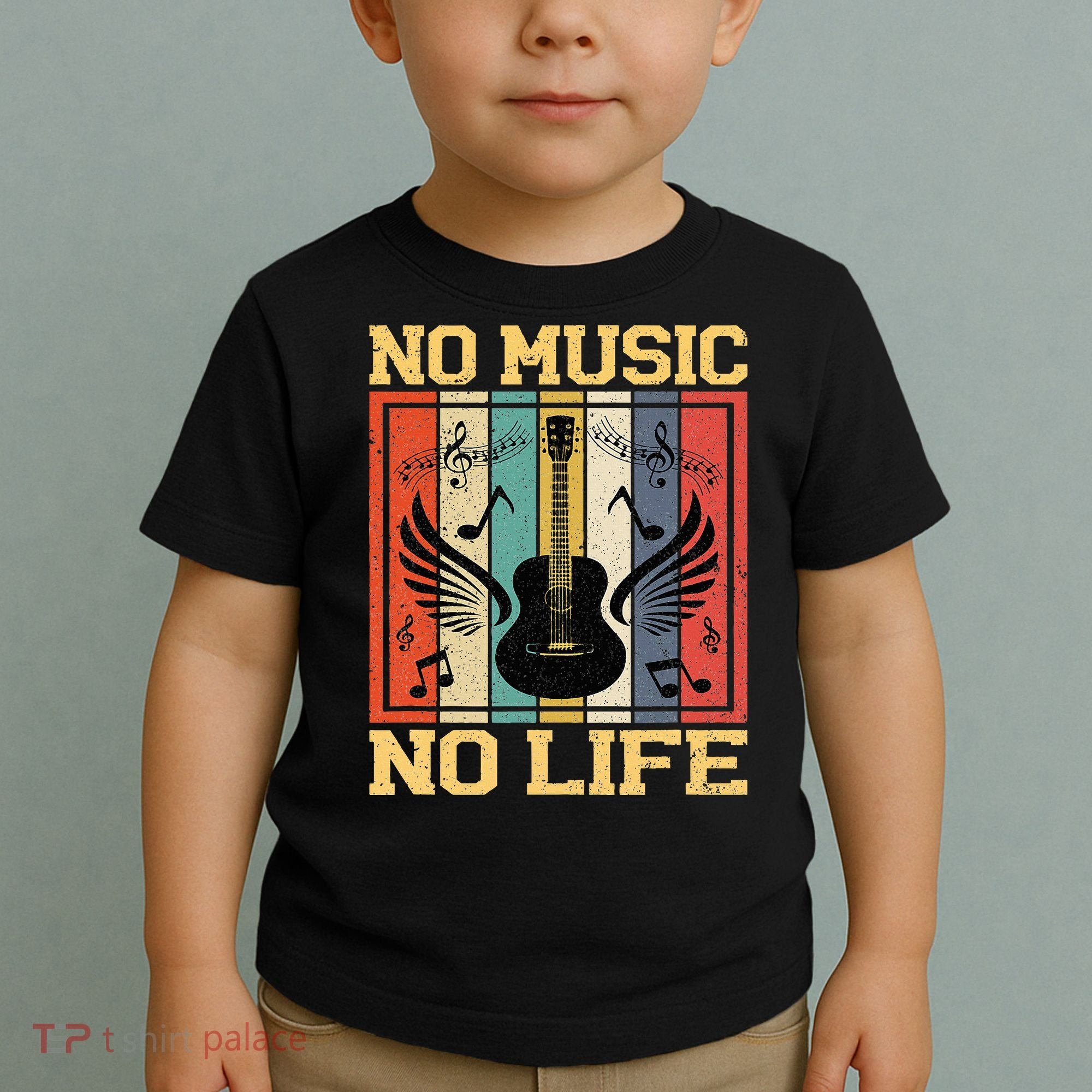 No Music No Life Musical Notes Musician Toddler T-Shirt