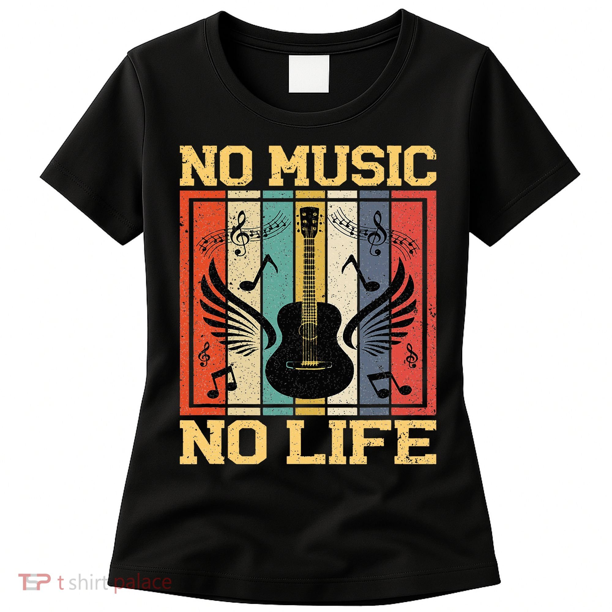 No Music No Life Musical Notes Musician Women's T-Shirt