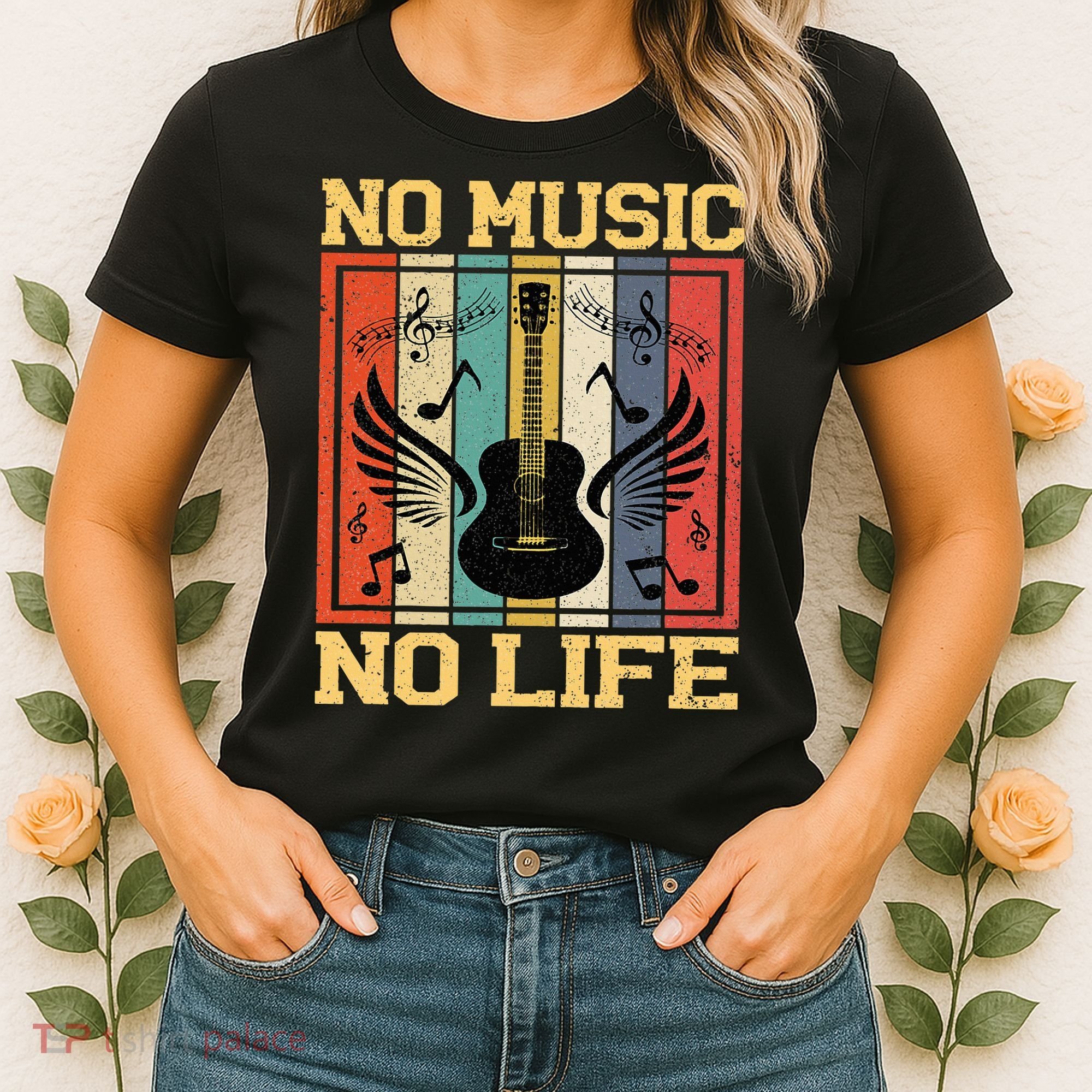 No Music No Life Musical Notes Musician Women's T-Shirt