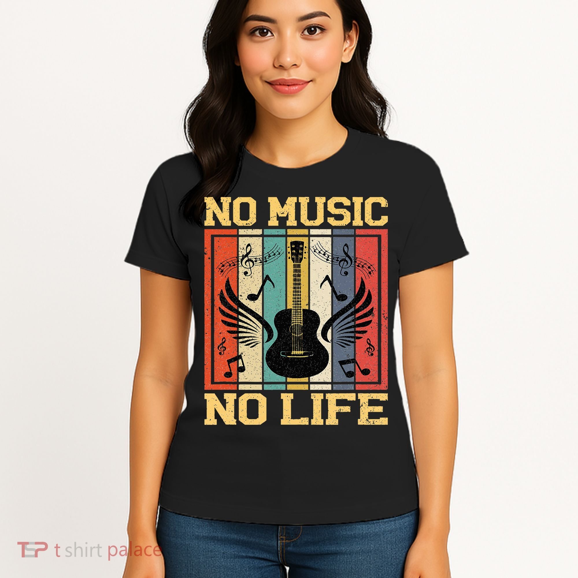 No Music No Life Musical Notes Musician Women's T-Shirt