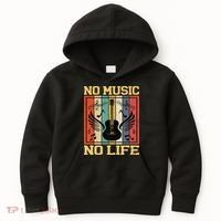 No Music No Life Musical Notes Musician Kids Hoodie thumb 0