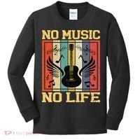 No Music No Life Musical Notes Musician Kids Long Sleeve Shirt thumb 0