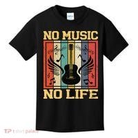 No Music No Life Musical Notes Musician Kids T-Shirt thumb 0
