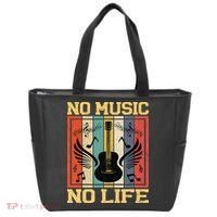 No Music No Life Musical Notes Musician Tote Bag thumb 0