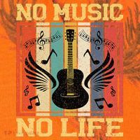 No Music No Life Musical Notes Musician Kati Licensed 12" Camo Cuffed Beanie thumb 2
