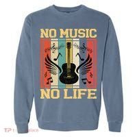 No Music No Life Musical Notes Musician Garment-Dyed Sweatshirt thumb 0