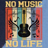 No Music No Life Musical Notes Musician Raglan Baseball Sleeve Shirt thumb 2