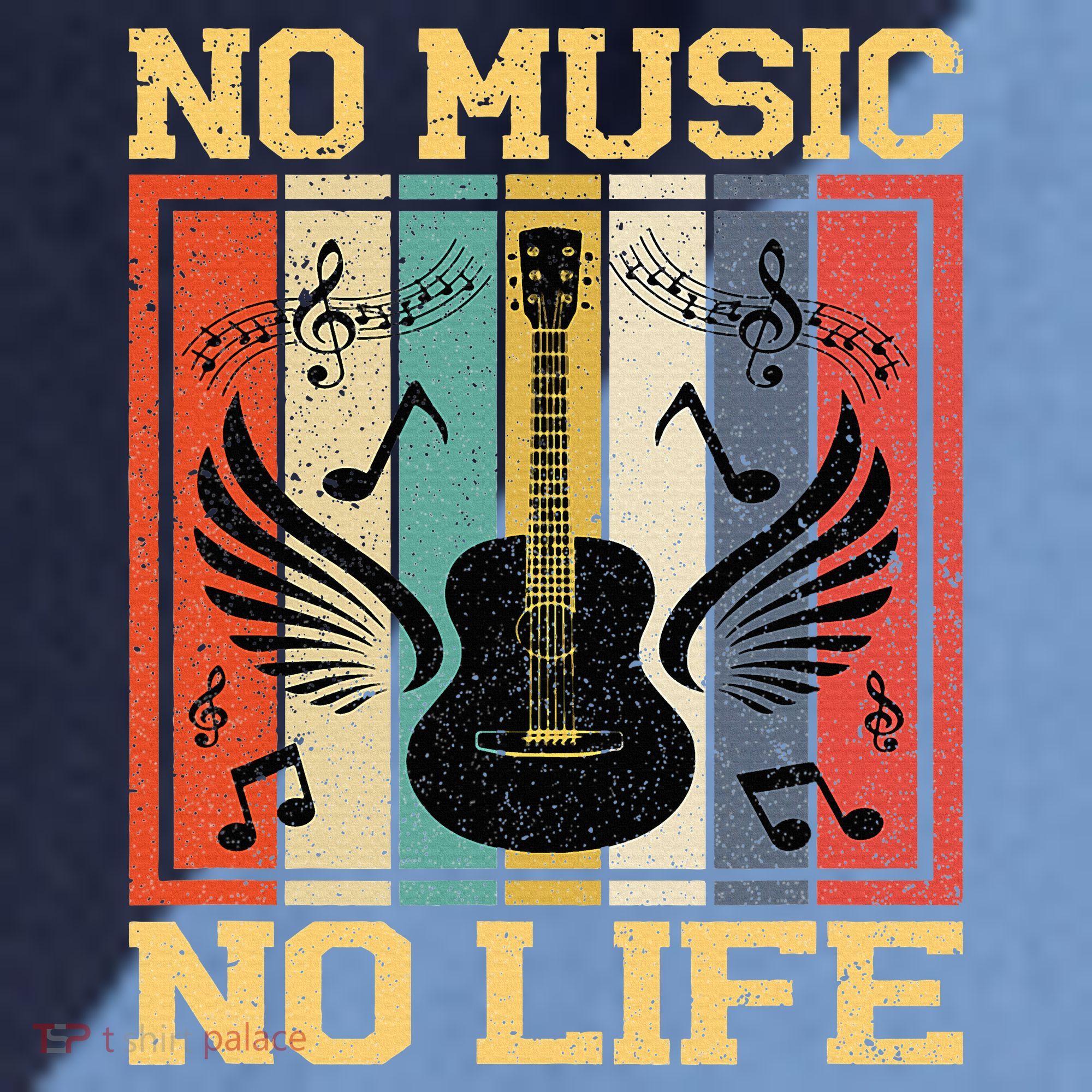 No Music No Life Musical Notes Musician Raglan Baseball Sleeve Shirt