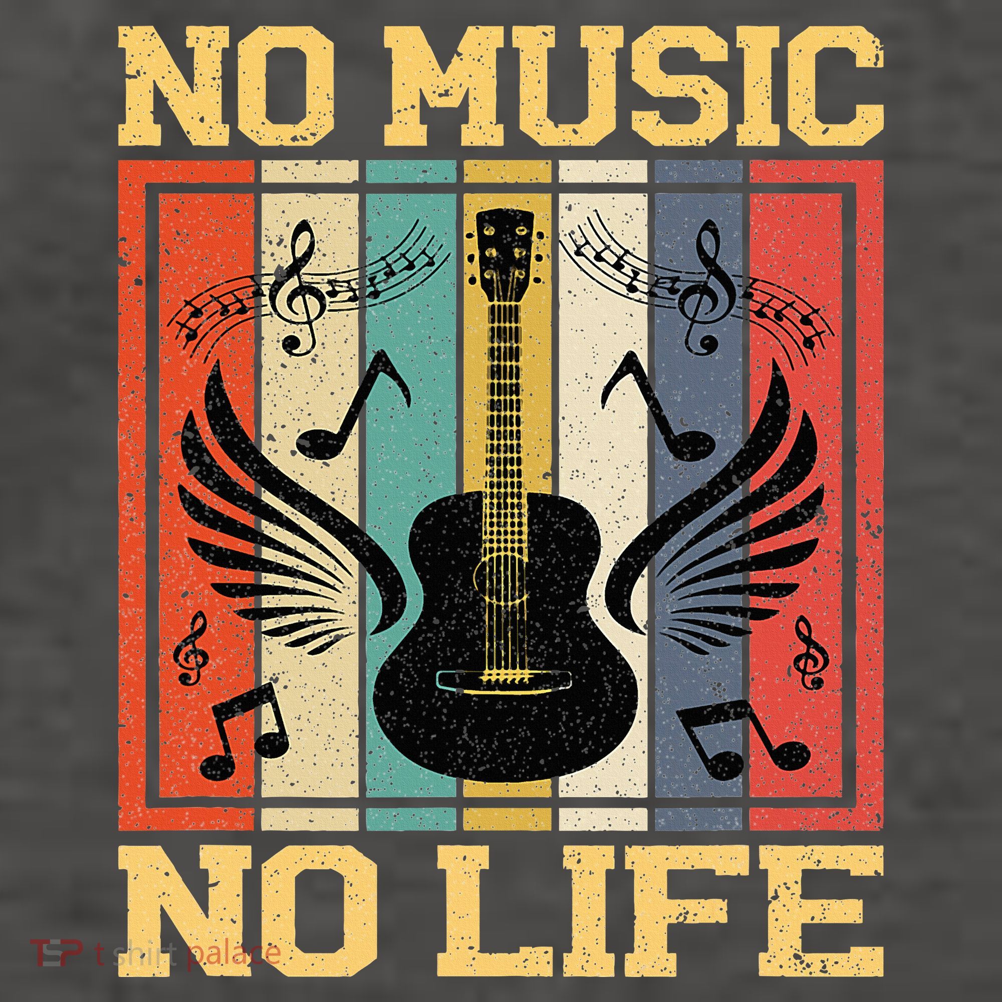 No Music No Life Musical Notes Musician Vector Backpack