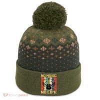 No Music No Life Musical Notes Musician The Baniff Cuffed Pom Beanie thumb 0