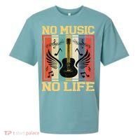 No Music No Life Musical Notes Musician Sueded Cloud Jersey T-Shirt thumb 0