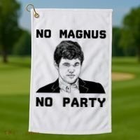 No Magnus No Party Golf Towel thumb 1