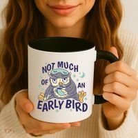 Not Much Of An Early Bird Owl Coffee Mug thumb 3