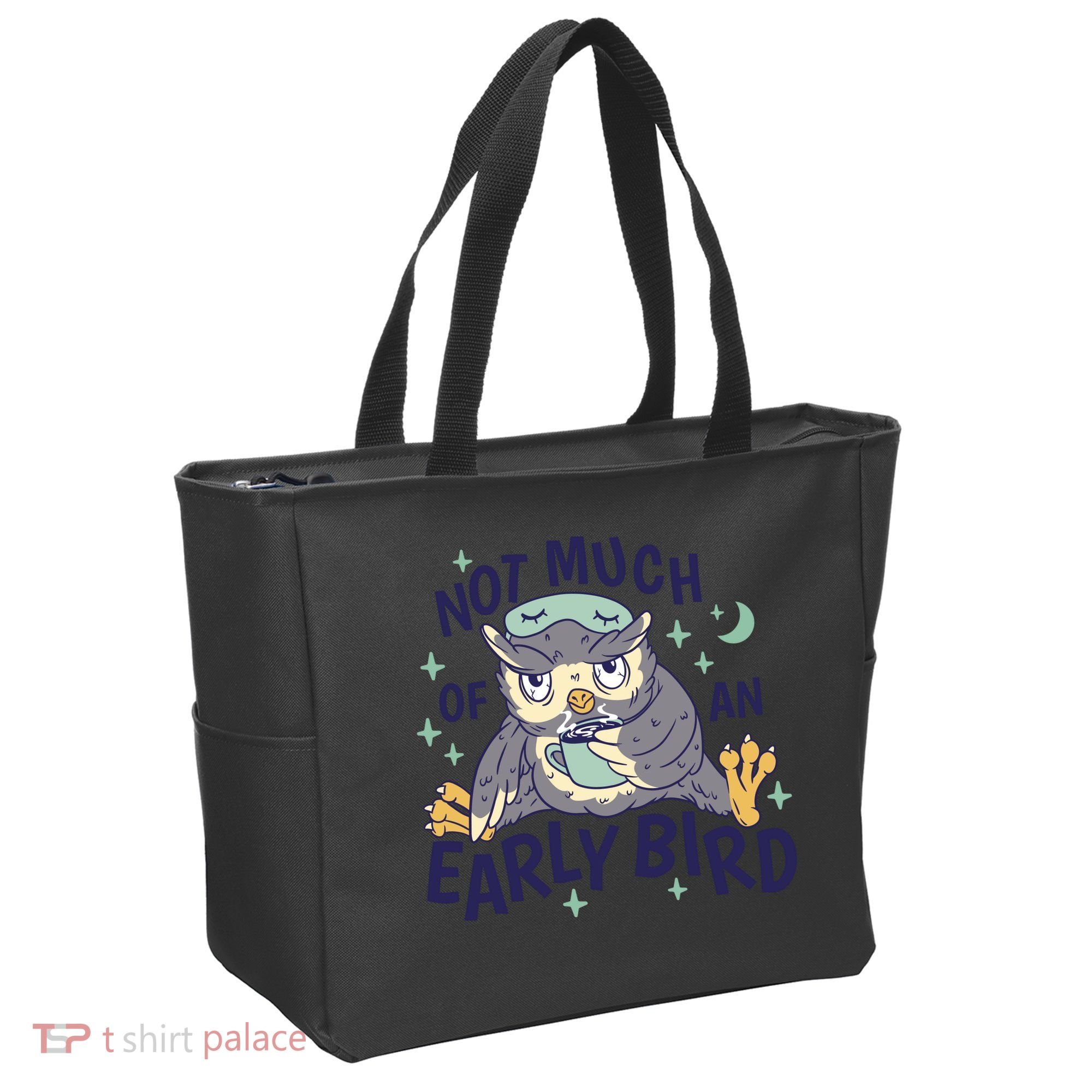 Not Much Of An Early Bird Owl Tote Bag