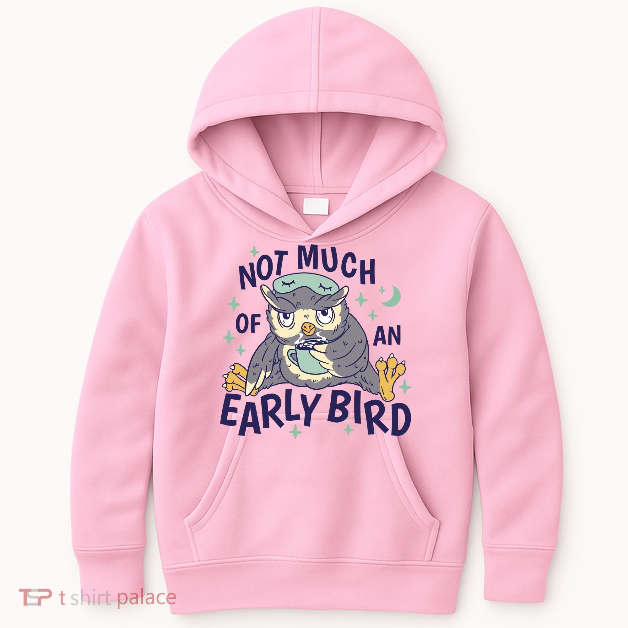 Not Much Of An Early Bird Owl Kids Hoodie