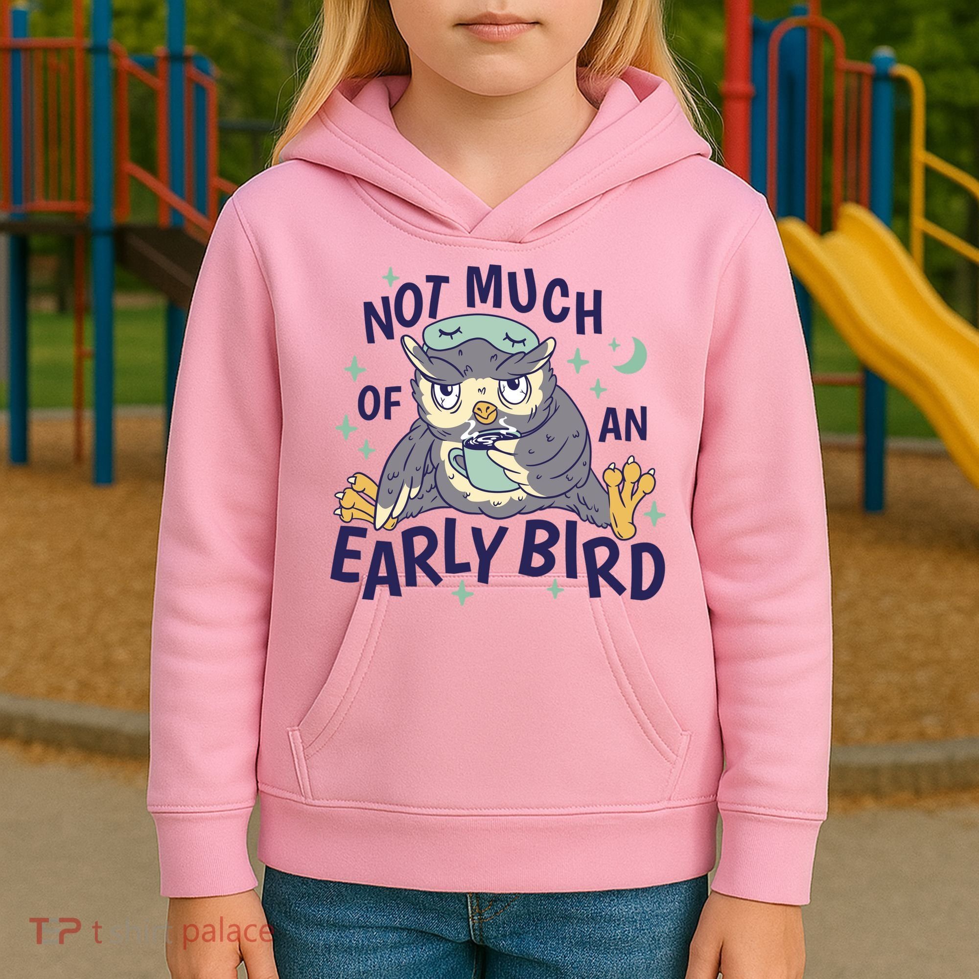 Not Much Of An Early Bird Owl Kids Hoodie