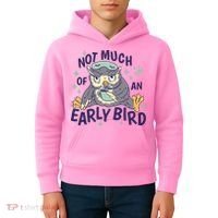 Not Much Of An Early Bird Owl Kids Hoodie thumb 4