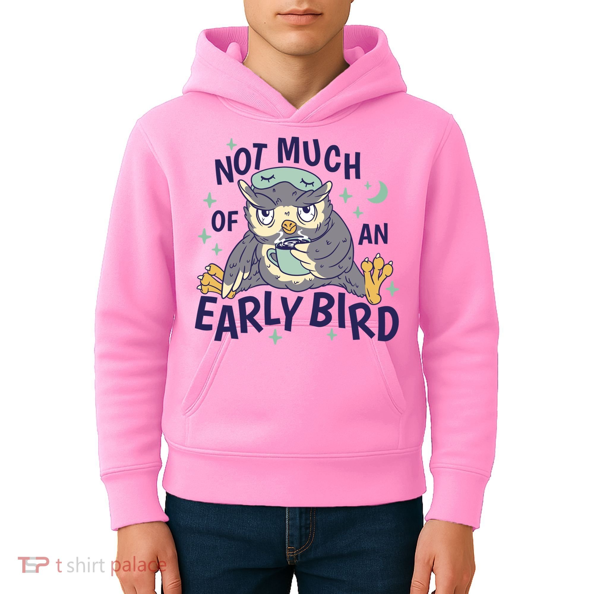 Not Much Of An Early Bird Owl Kids Hoodie