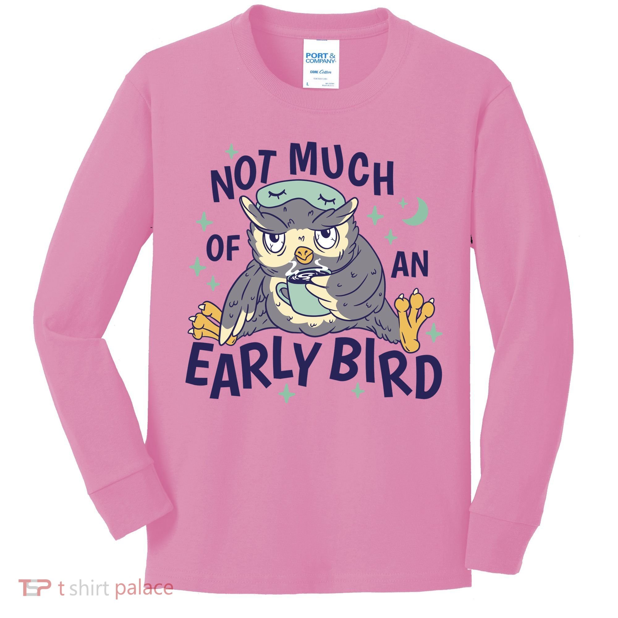 Not Much Of An Early Bird Owl Kids Long Sleeve Shirt