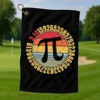 Nerdy Math Pi Symbol Mathlete Golf Towel thumb 1