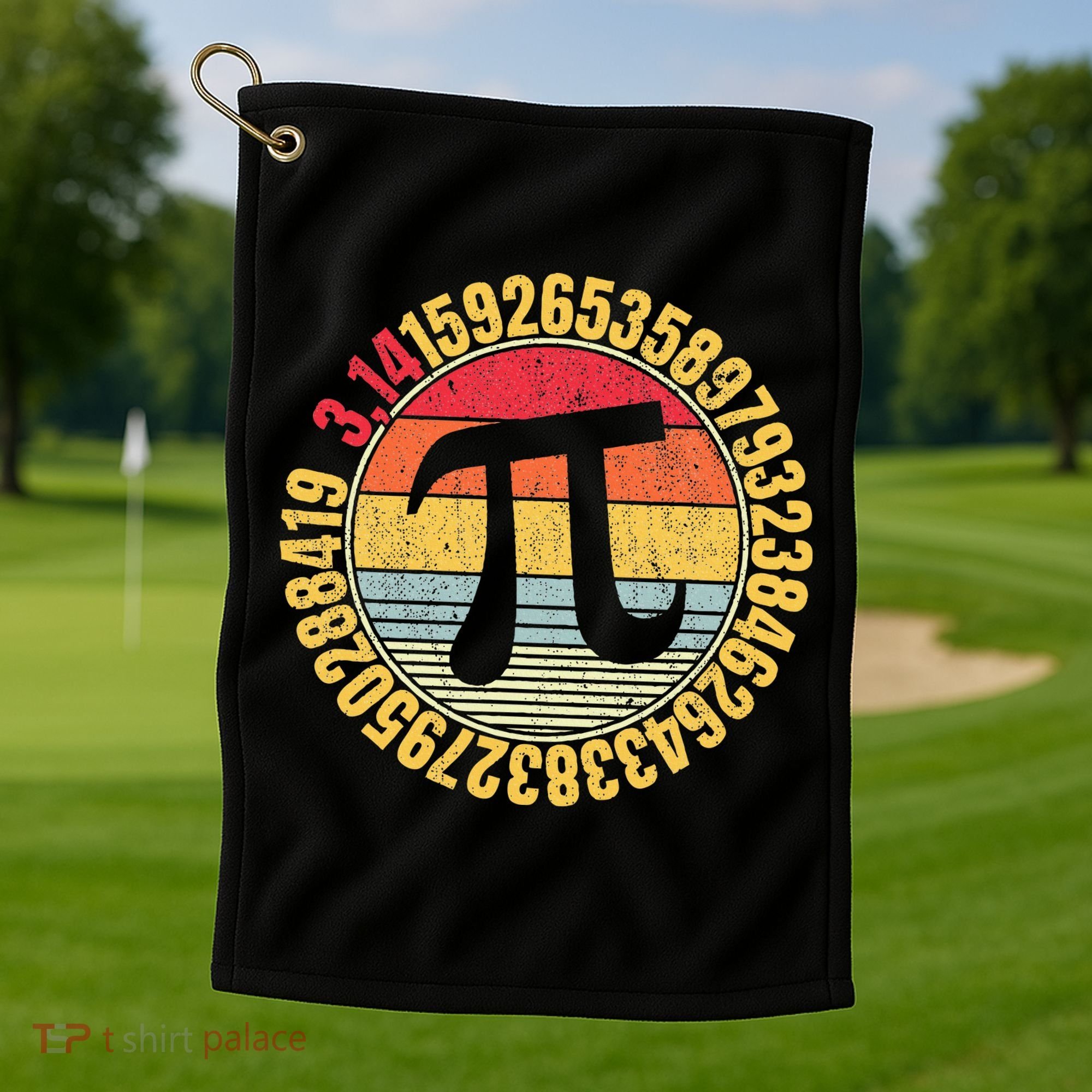 Nerdy Math Pi Symbol Mathlete Golf Towel