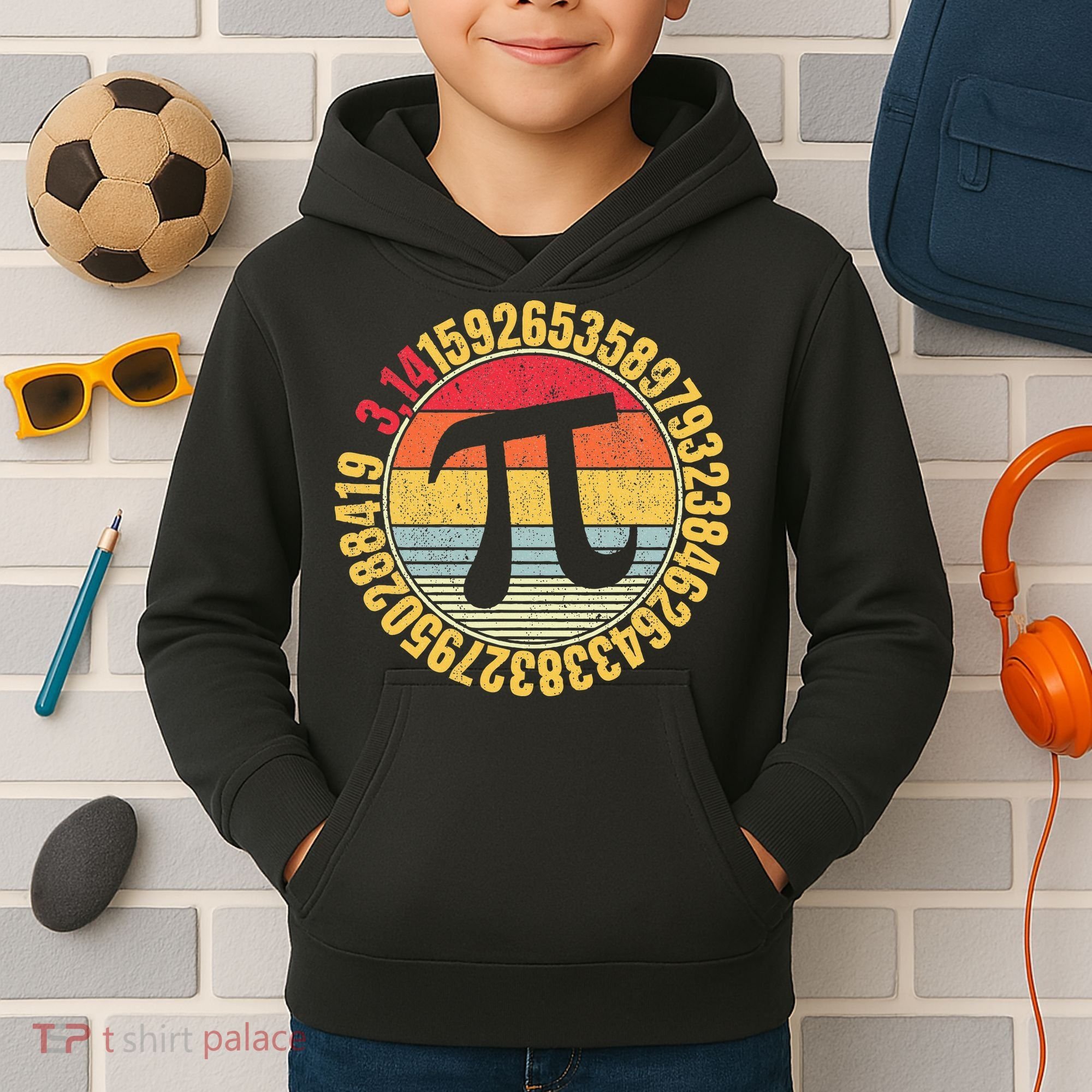 Nerdy Math Pi Symbol Mathlete Kids Hoodie