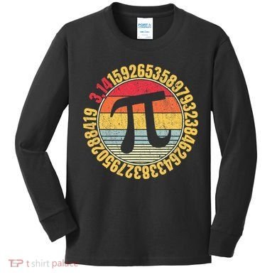 Nerdy Math Pi Symbol Mathlete Kids Long Sleeve Shirt