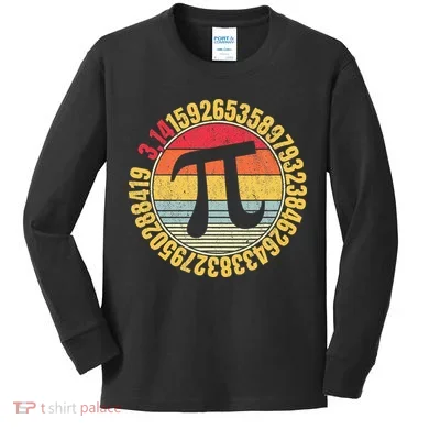 Nerdy Math Pi Symbol Mathlete Kids Long Sleeve Shirt