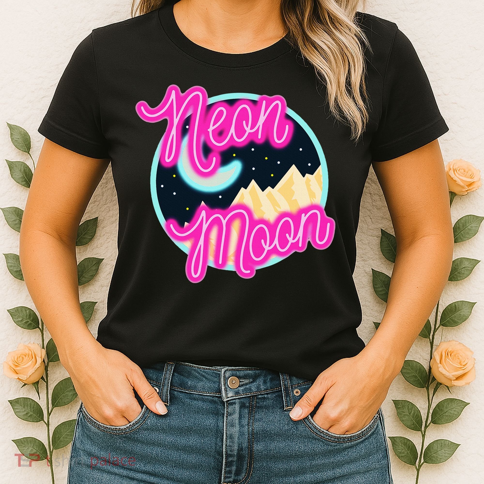 Neon Moon Retro Western 80s 90s Country Women's T-Shirt