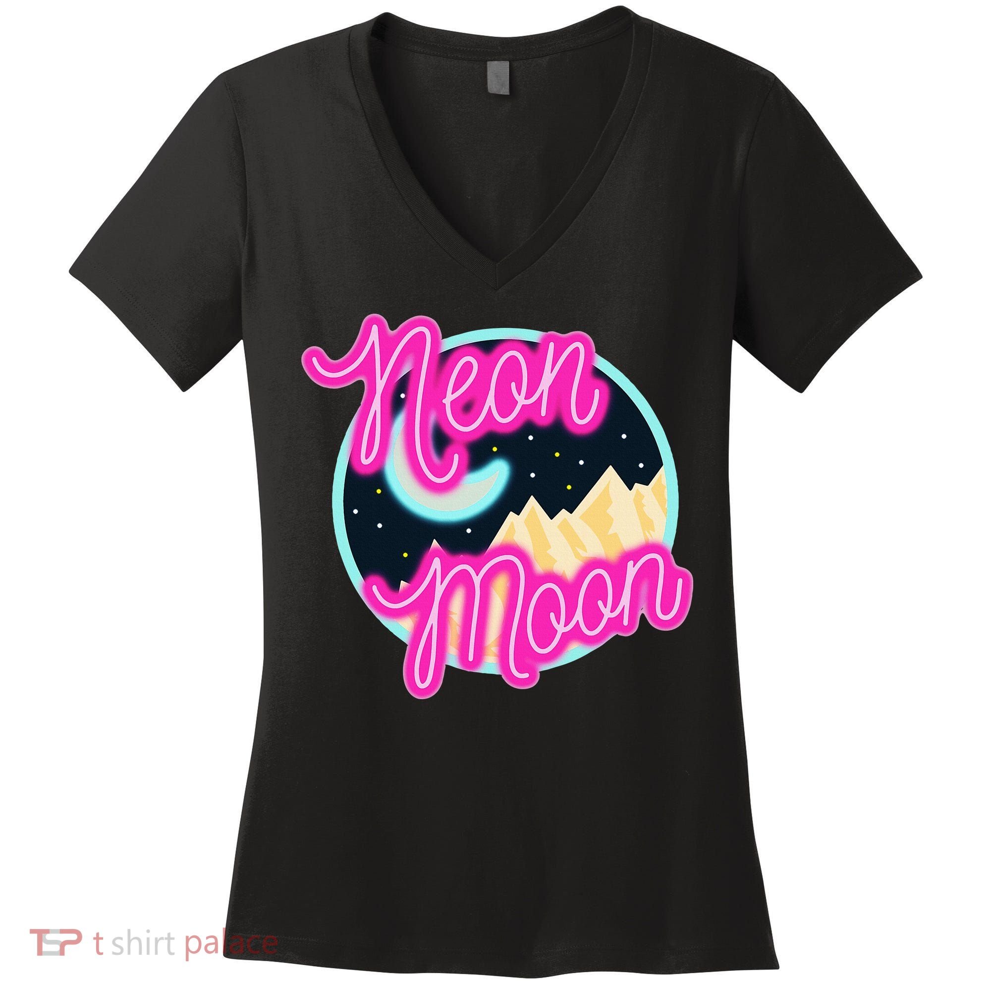 Neon Moon Retro Western 80s 90s Country Women's V-Neck T-Shirt