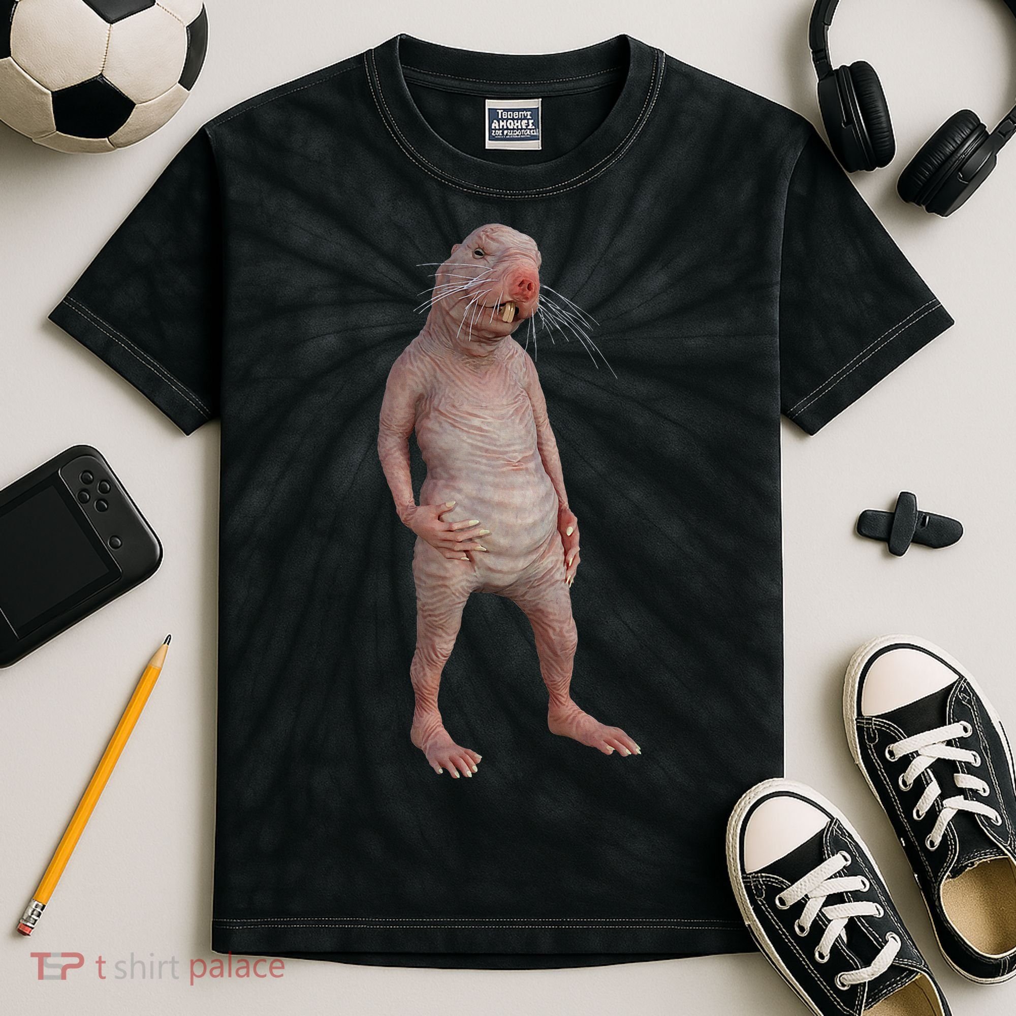 Naked Mole Rat Zookeeper Safari Animal Lover Mole Rat Kids Tie-Dye T-Shirt