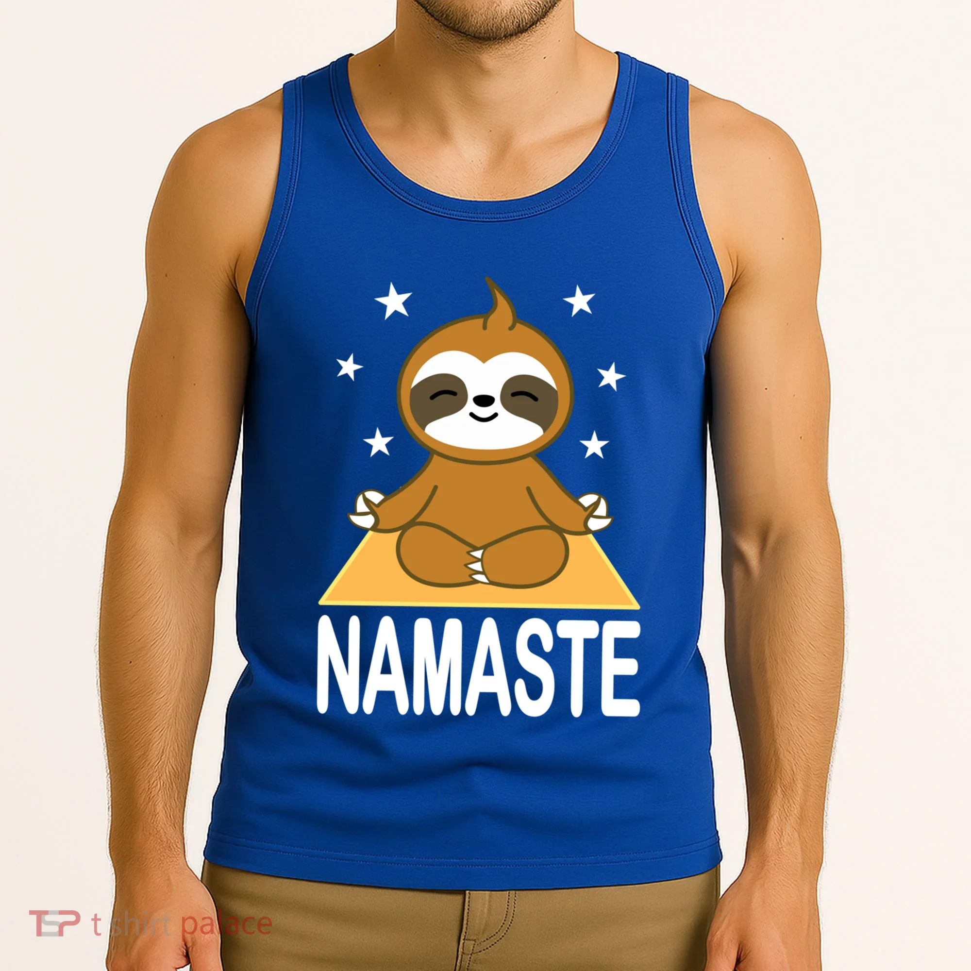 Namaste Meditating Sloth Yoga Namaste Gift Tank Top
