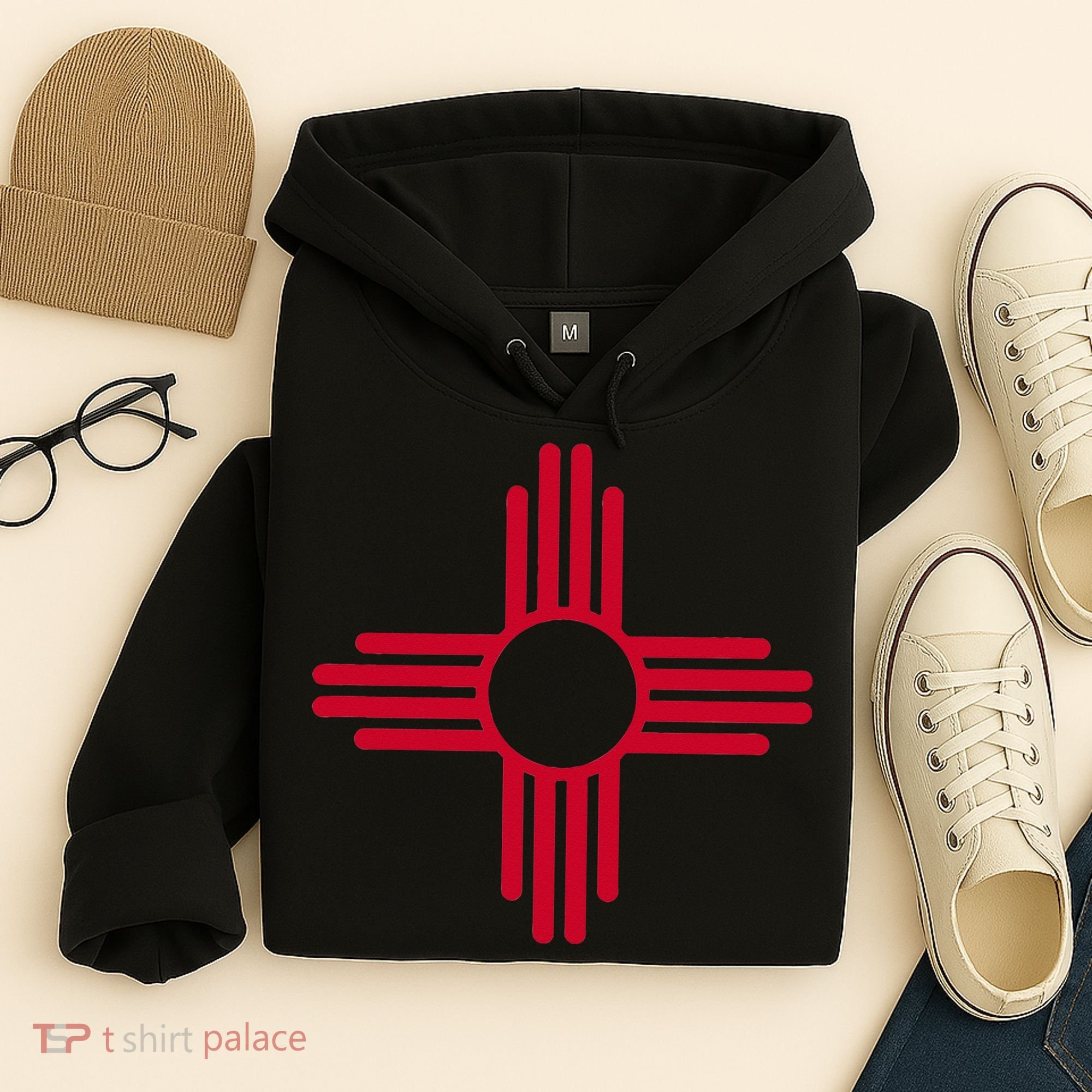New Mexico State Flag Zia Sun Symbol Hoodie