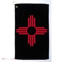 New Mexico State Flag Zia Sun Symbol Golf Towel thumb 0