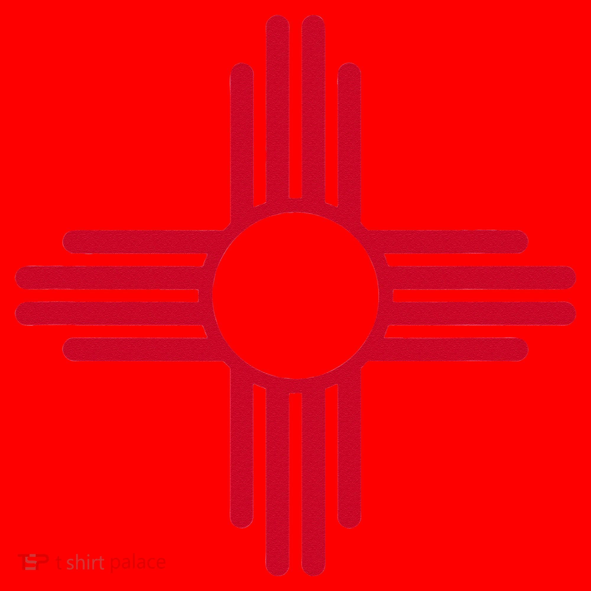 New Mexico State Flag Zia Sun Symbol Santa Hat