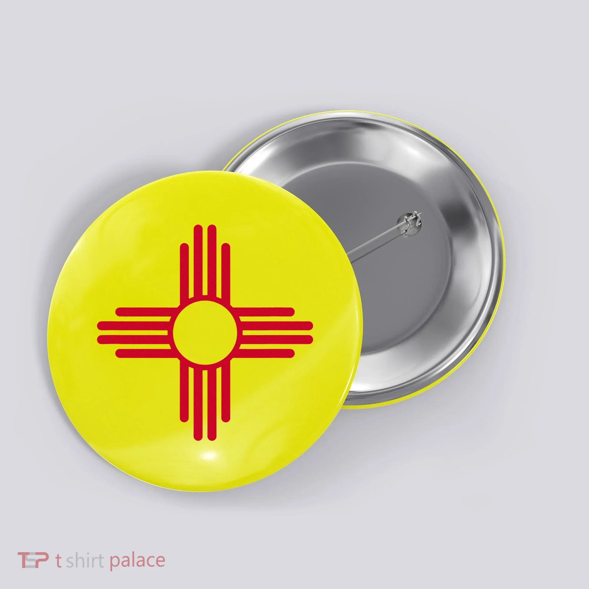 New Mexico State Flag Zia Sun Symbol Button