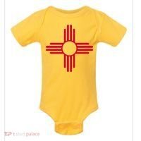 New Mexico State Flag Zia Sun Symbol Baby Bodysuit thumb 0