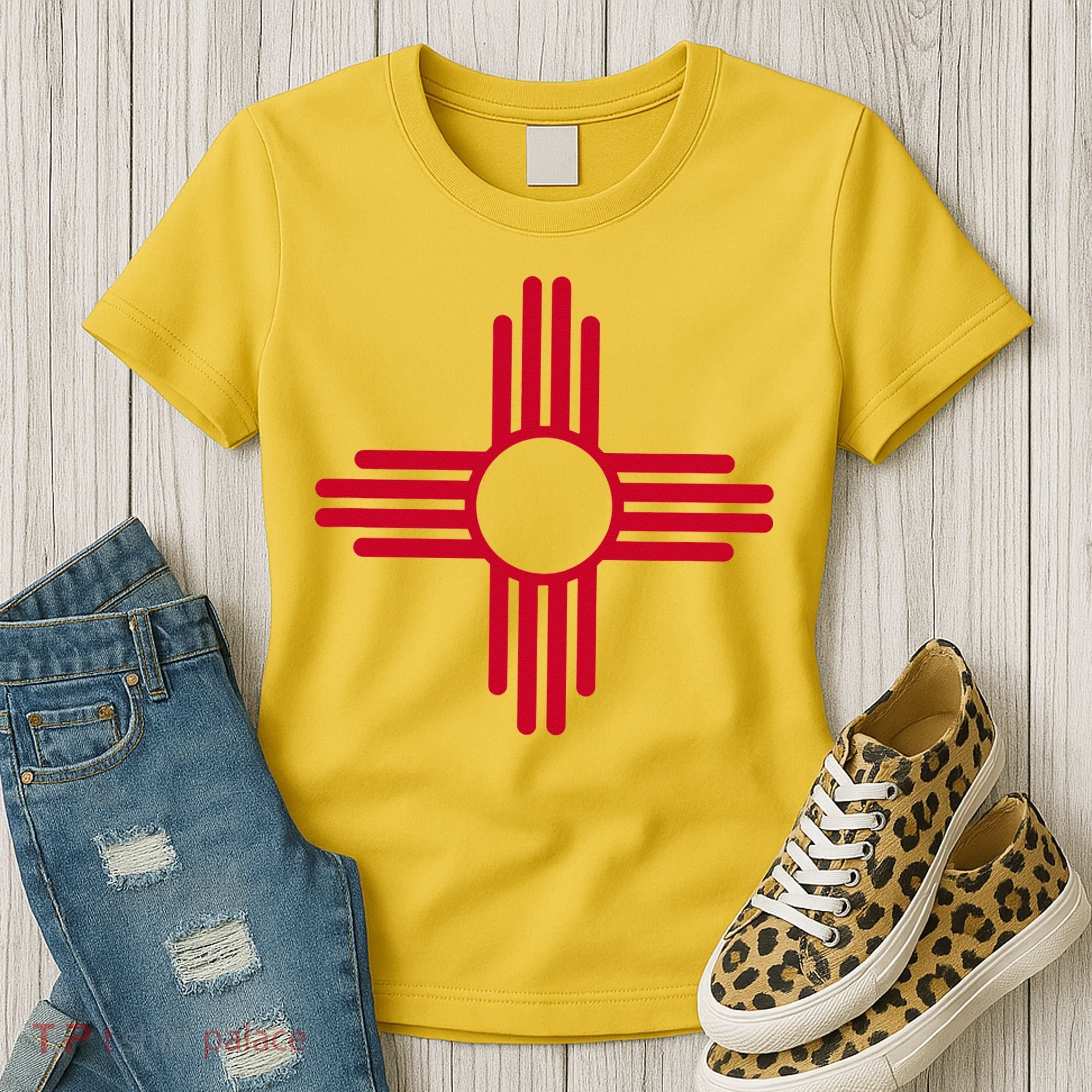 New Mexico State Flag Zia Sun Symbol Women's T-Shirt