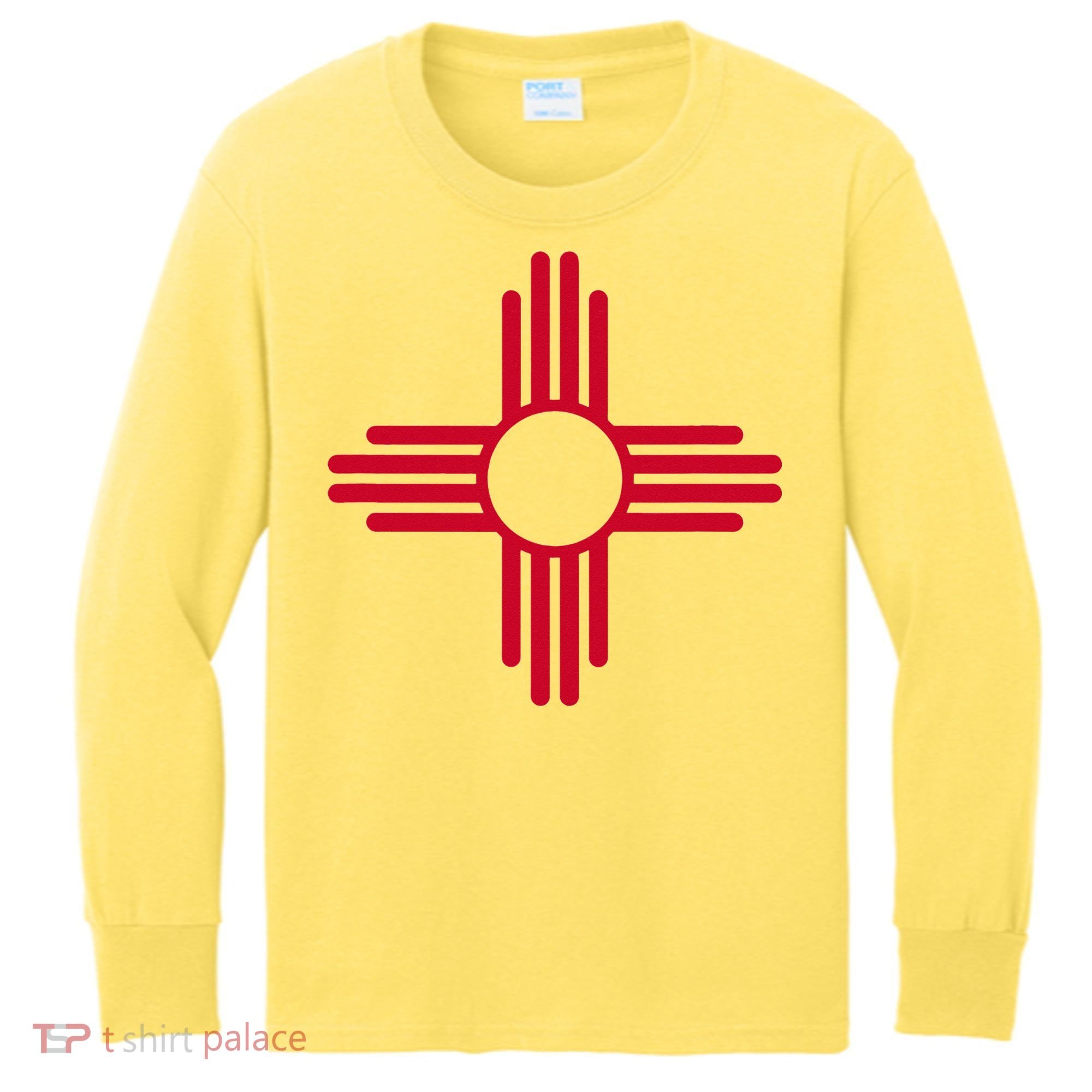 New Mexico State Flag Zia Sun Symbol Kids Long Sleeve Shirt