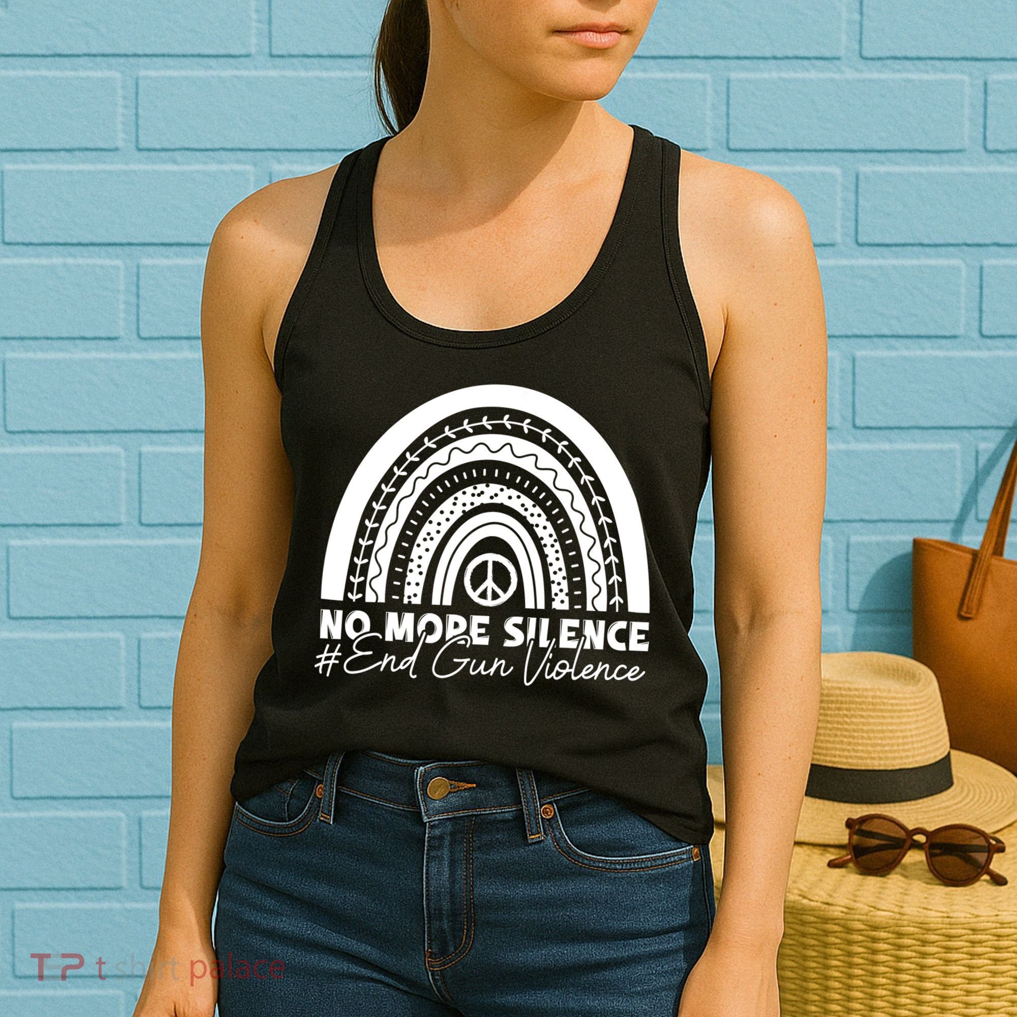 No More Silence End Gun Violence Awareness Day Wear Orange Women's Tank Top