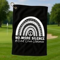 No More Silence End Gun Violence Awareness Day Wear Orange Golf Towel thumb 1