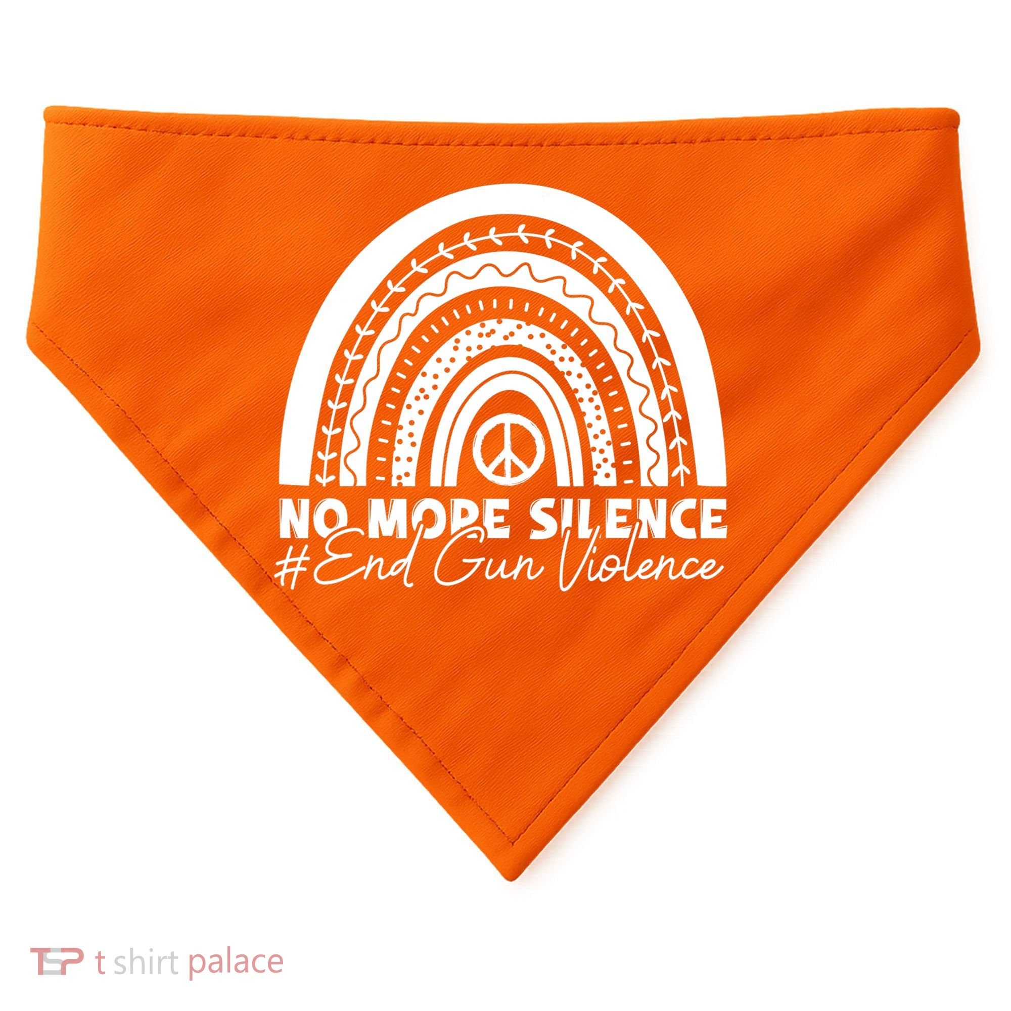 No More Silence End Gun Violence Awareness Day Wear Orange USA-Made Doggie Bandana