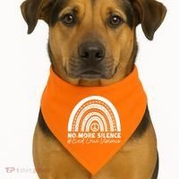 No More Silence End Gun Violence Awareness Day Wear Orange USA-Made Doggie Bandana thumb 1