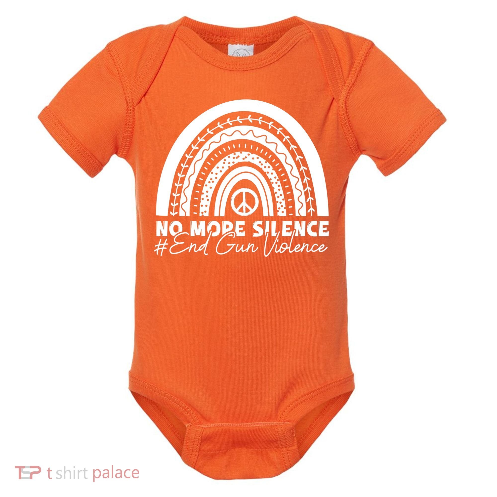 No More Silence End Gun Violence Awareness Day Wear Orange Baby Bodysuit